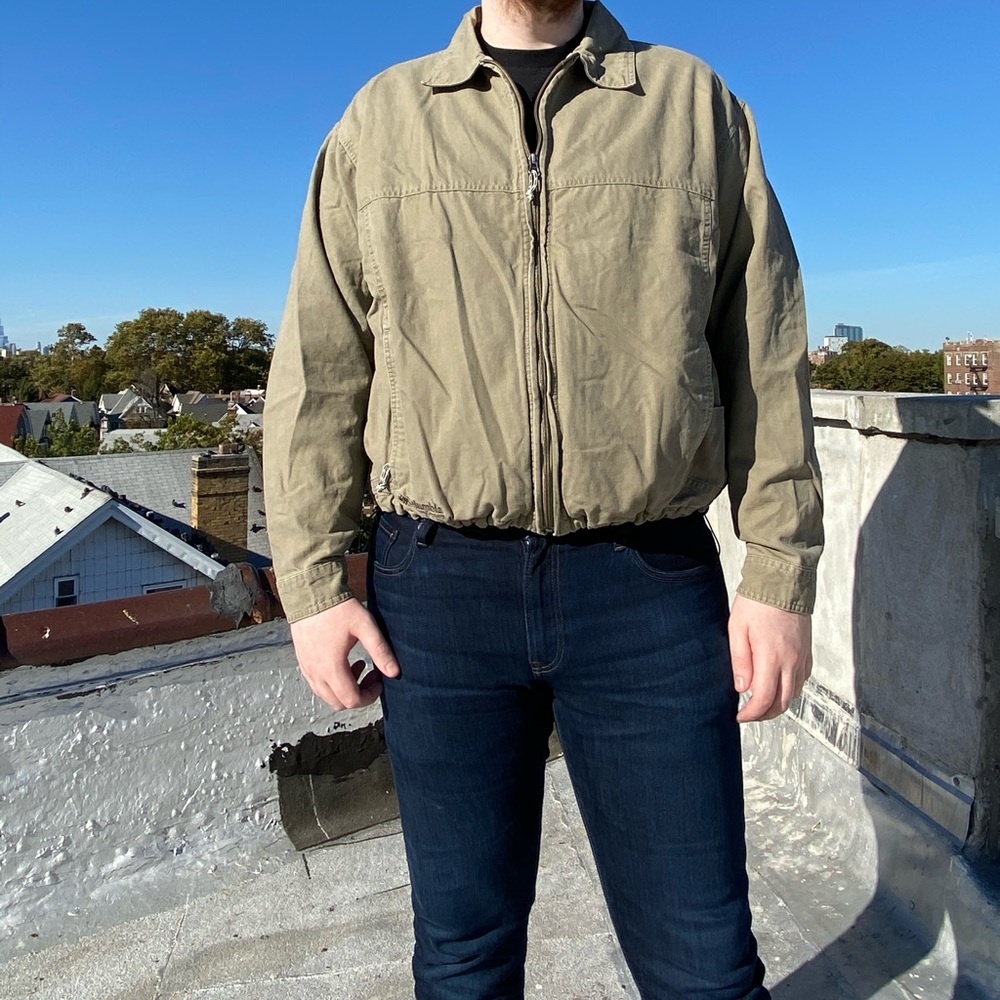 Columbia Tan bomber jacket.